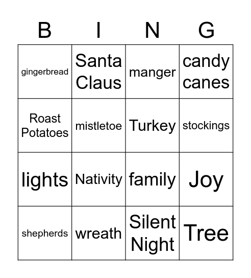 Christmas Bingo Card
