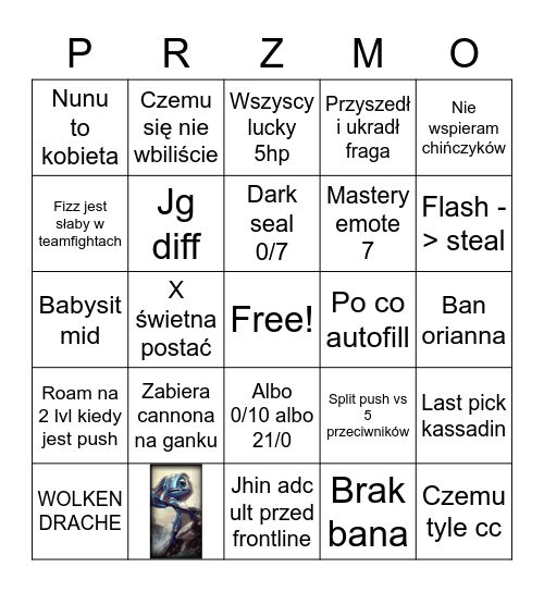 Przmo bingo Card