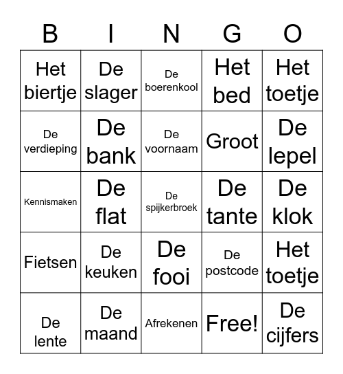 Bingo farewell party Kookoovaya Bingo Card