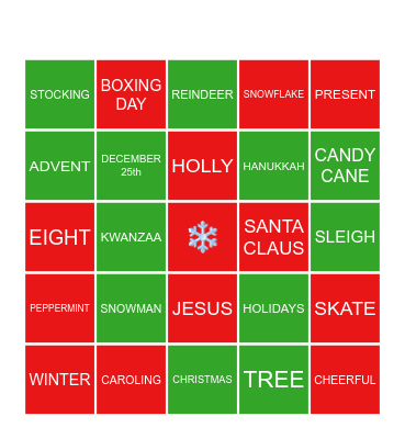 Winter Mayhem Bingo! Bingo Card