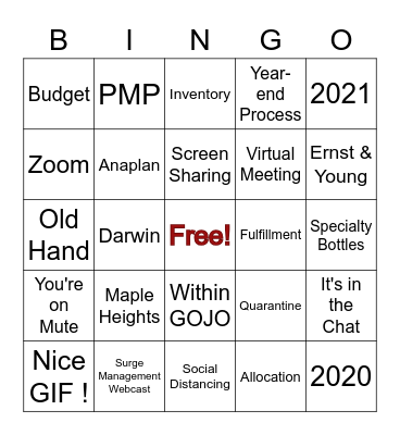 INALT BINGO Card