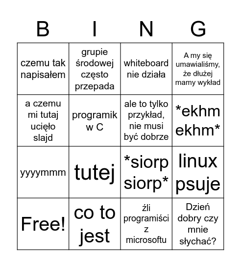 Matematyka Dyskretna Bingo Card