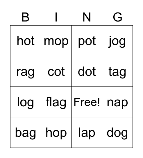 Read it Find It Bingo Card