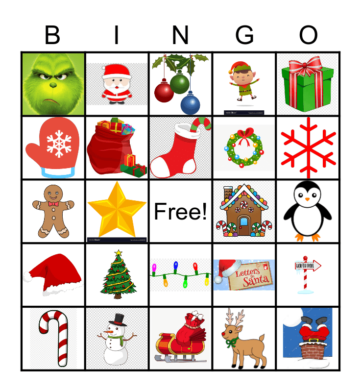 Christmas Fitness Bingo Card