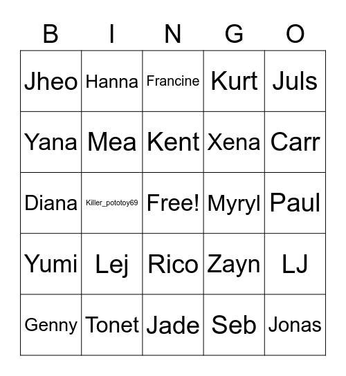 GEOP Bingo! Bingo Card