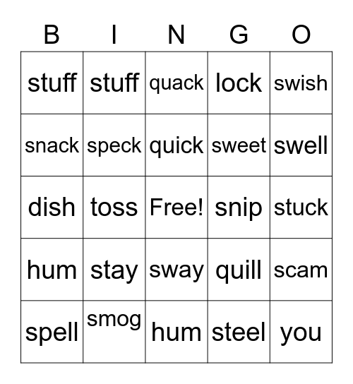 Level 15 BINGO CARDS Bingo Card