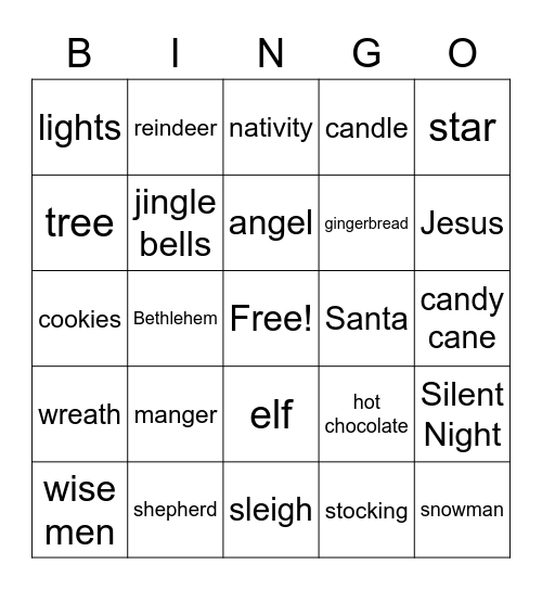 Christmas BINGO Card
