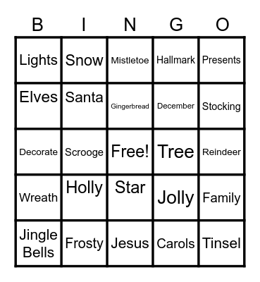 Christmas Bingo Card