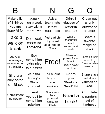 Library Bingo! Bingo Card