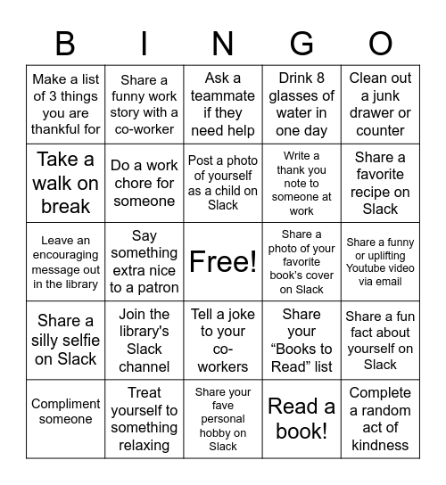 Library Bingo! Bingo Card