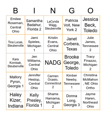 BLOOM Bingo Card