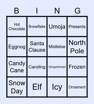 I Say Winter You Say... Bingo Card