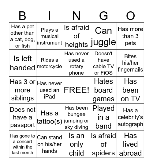 OGC Bingo Card