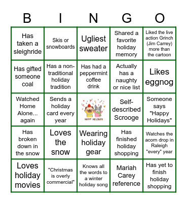 Christmas Bingo! Bingo Card