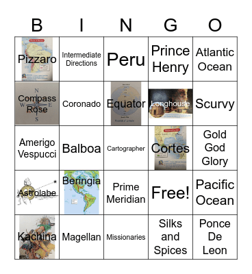 Conquistadors/Review Bingo Card