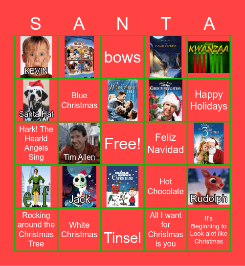 Holiday Bingo Card