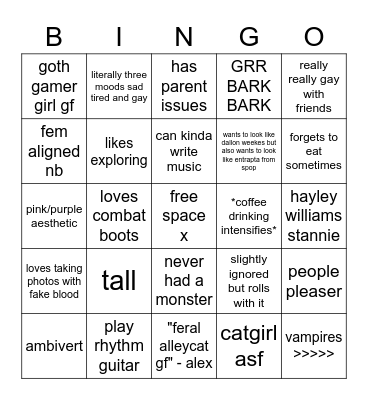 NOVA KINNIE BINGO! Bingo Card