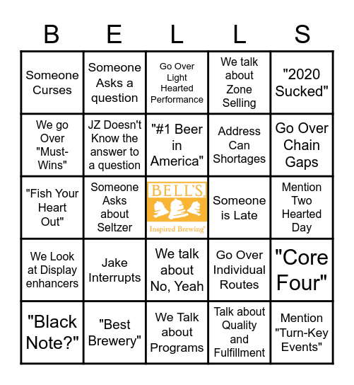 Bell's Meeting Bingo Card
