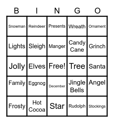 Christmas Bingo Card
