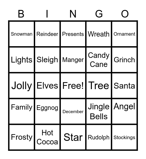 Christmas Bingo Card