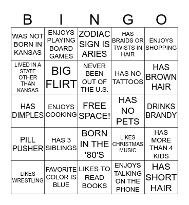 GET ACQUAINTED BINGO Card