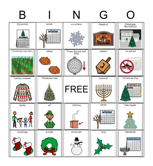 Holiday BINGO Card