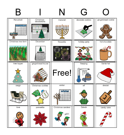 Holiday BINGO Card