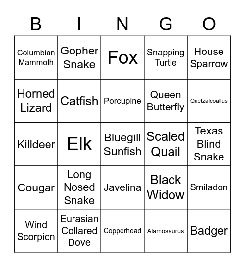 Card #3 Bingo Card