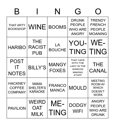 THINGS WE MISS ABOUT THE OFFICE AND BROADWAY MARKET Bingo Card