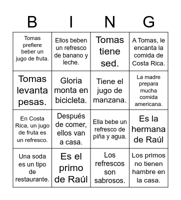 Video historia 3B Bingo Card