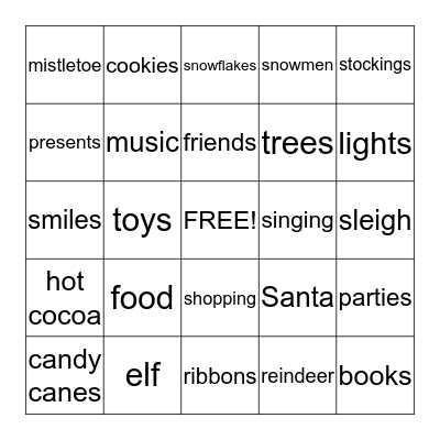 Christmas Bingo Card