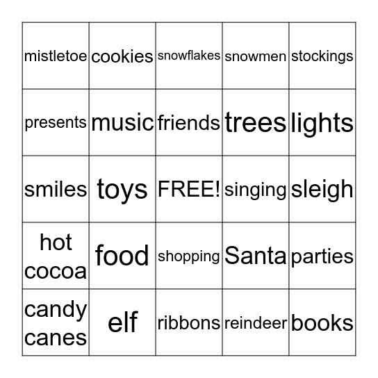 Christmas Bingo Card