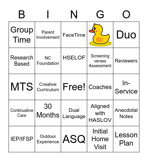 Federal Review Bingo Card