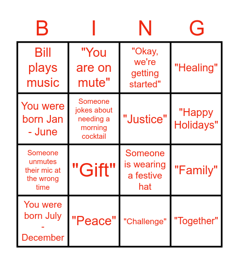 CCI All-staff Bingo Card