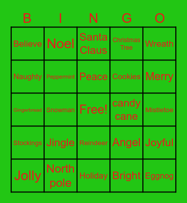 Christmas Bingo Card