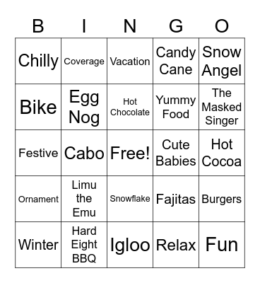 Liberty Holiday Bingo Card