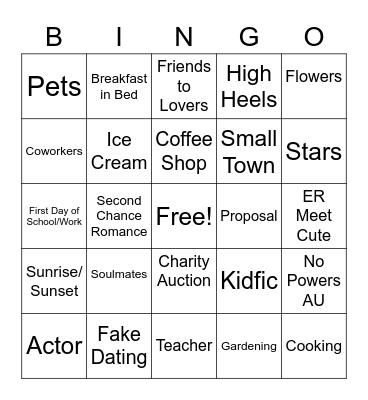 Fun with Fluff Bingo Card