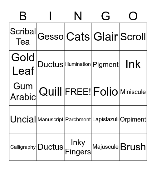 Castlemere Chancery Christmas Bingo Card