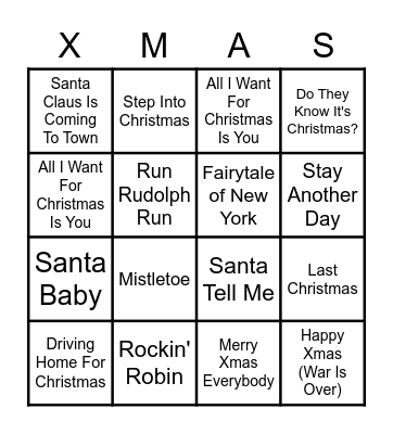 Jingleballs Bingo Card