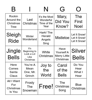 Christmas Bingo Card