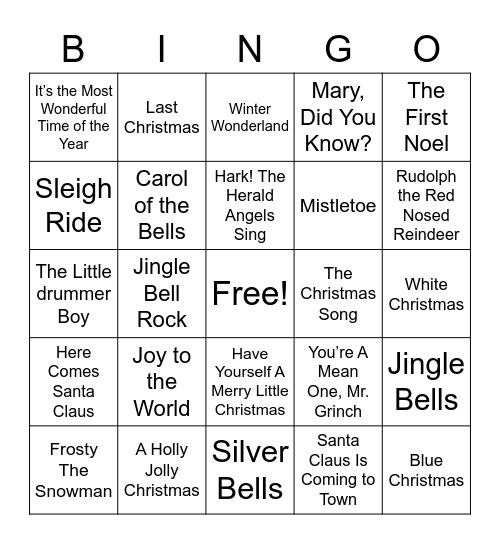 Christmas Bingo Card