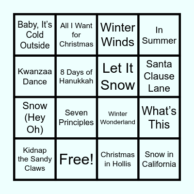 Mute Your Mic & Sing Along Bingo Card