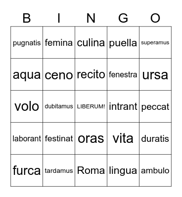 Vinco I-IV Bingo Card