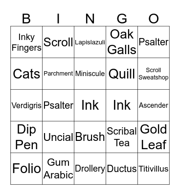 Castlemere Chancery Christmas Bingo Card