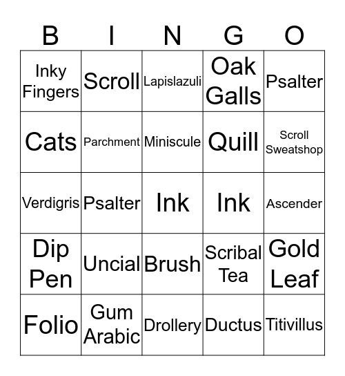 Castlemere Chancery Christmas Bingo Card