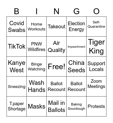 Bridgeview's Bingo Card