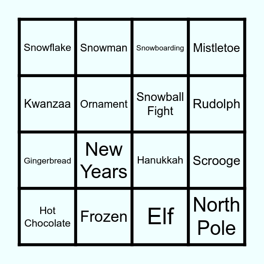 Winter Bingo!! Bingo Card