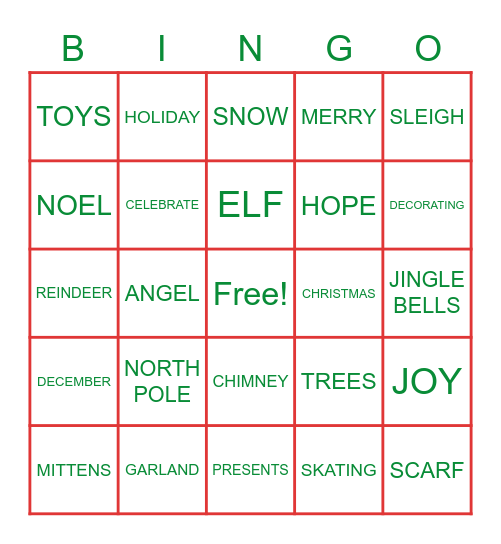 HOLIDAY BINGO Card