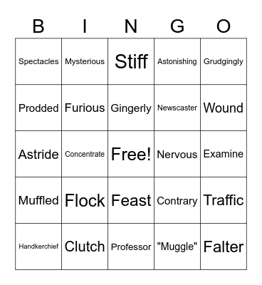 Vocab Bingo #4 (Harry Potter) Bingo Card