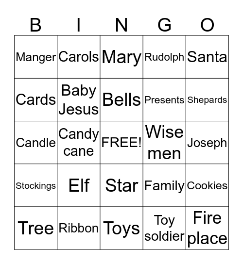 Christmas Bingo Card